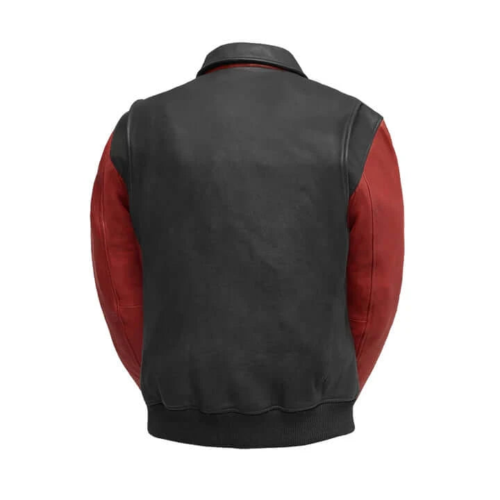 Moto Bomber Two Tone - Men's Leather Jacket back view